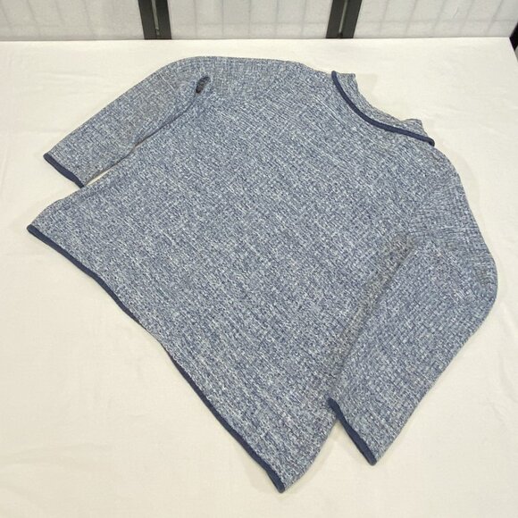 C.J. Banks Blue Zip Front Cardigan Sweater Woven Knit Long Sleeve Cozy Layer 3X - Picture 9 of 12